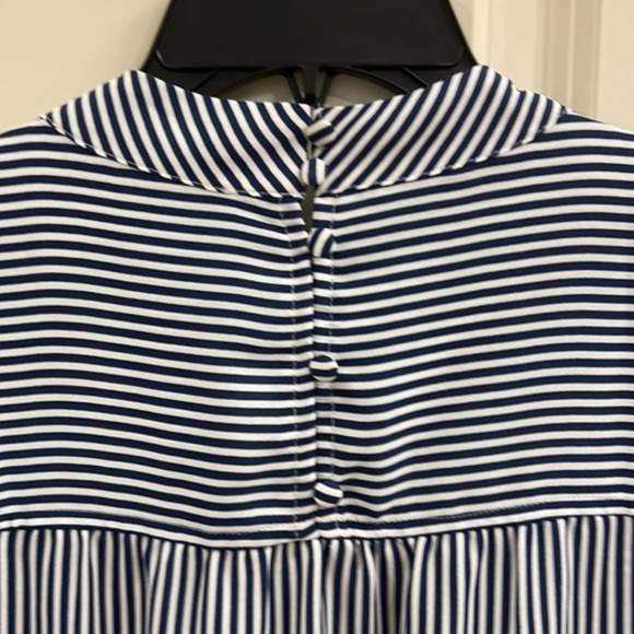 Ann Taylor Loft Navy And White Striped Blouse - Picture 3 of 4
